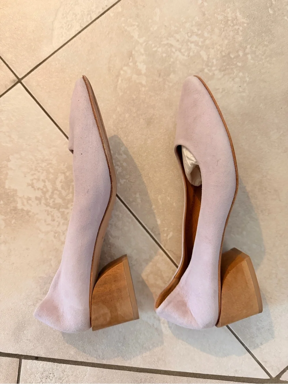 Coclico Epice Lilac Suede Pumps 37.5 Block Heel